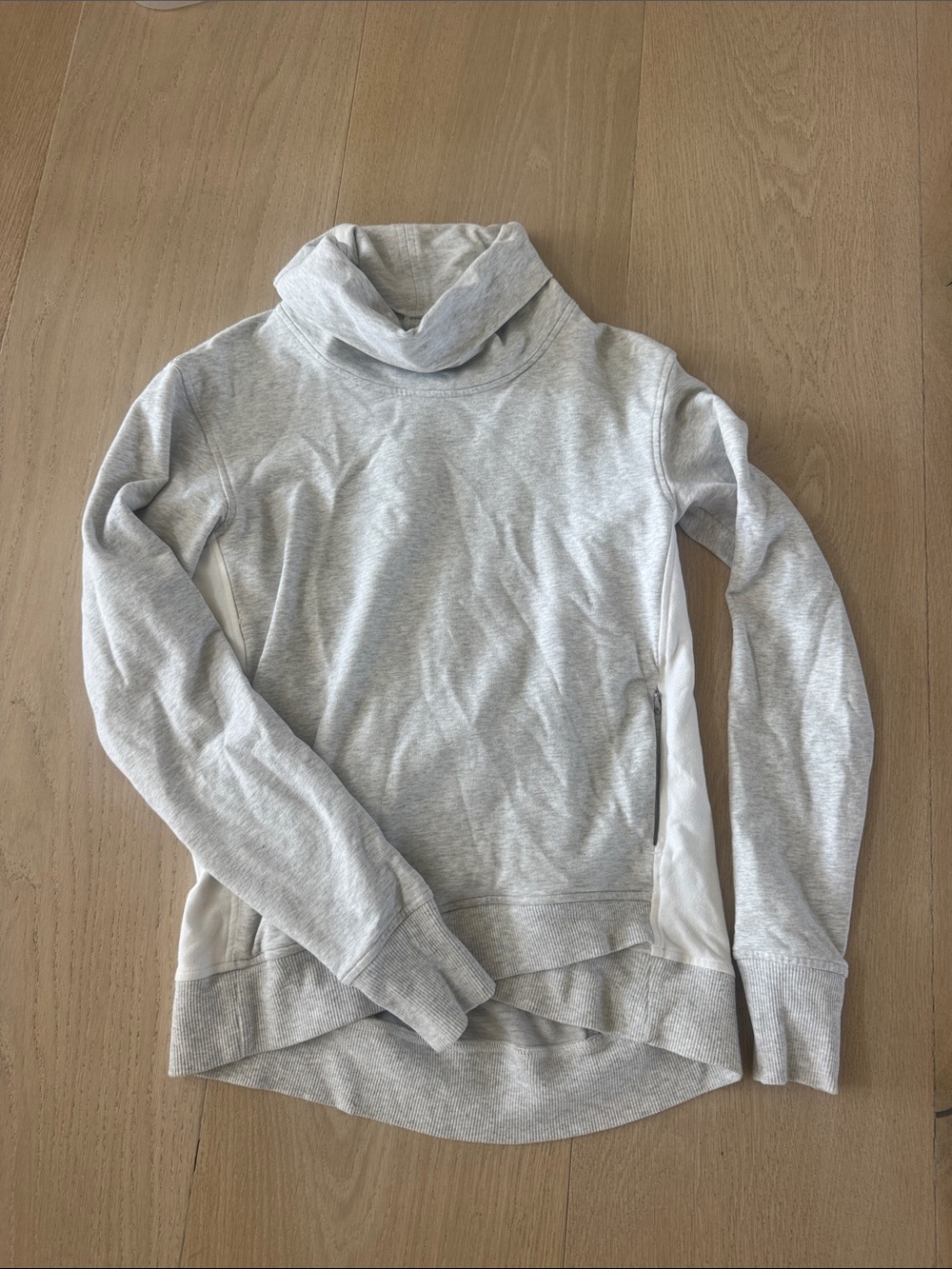 lululemon athletica Heather Light Gray Cowl Neck Pullover